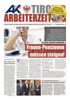 Titelseite AZ Ausgabe November 2022 © AK Tirol
