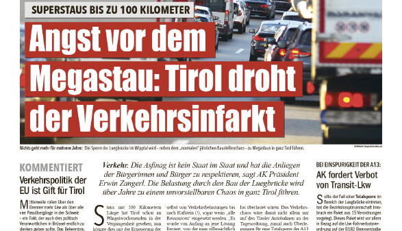 Titelseite Tiroler Arbeiterzeitung Juni 2024