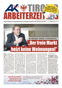 Titelseite AZ Ausgabe Dezember 2022 © AK Tirol
