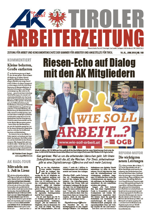 Tiroler Arbeiterzeitung - Ausgabe Juni 2018