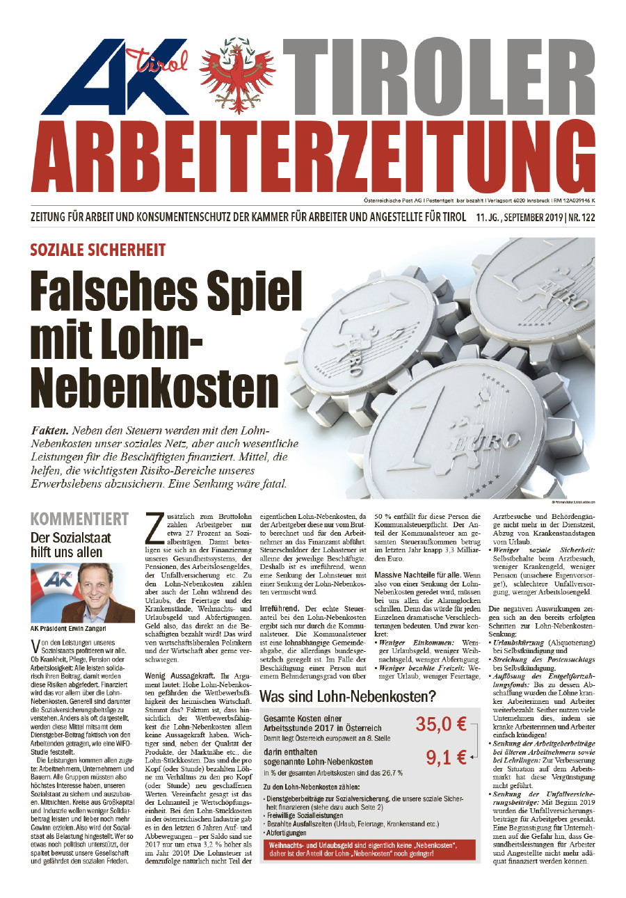 Tiroler Arbeiterzeitung September 2019