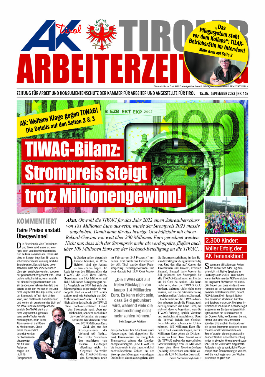 Tiroler Arbeiterzeitung Ausgabe September 2023