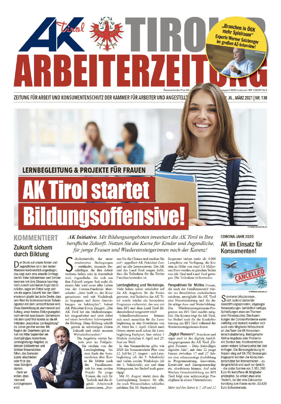 Tiroler Arbeiterzeitung Ausgabe März 2021