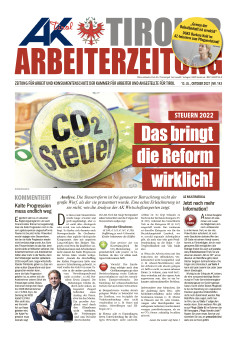 Tiroler Arbeiterzeitung Ausgabe Oktober 2021 © AK Tirol