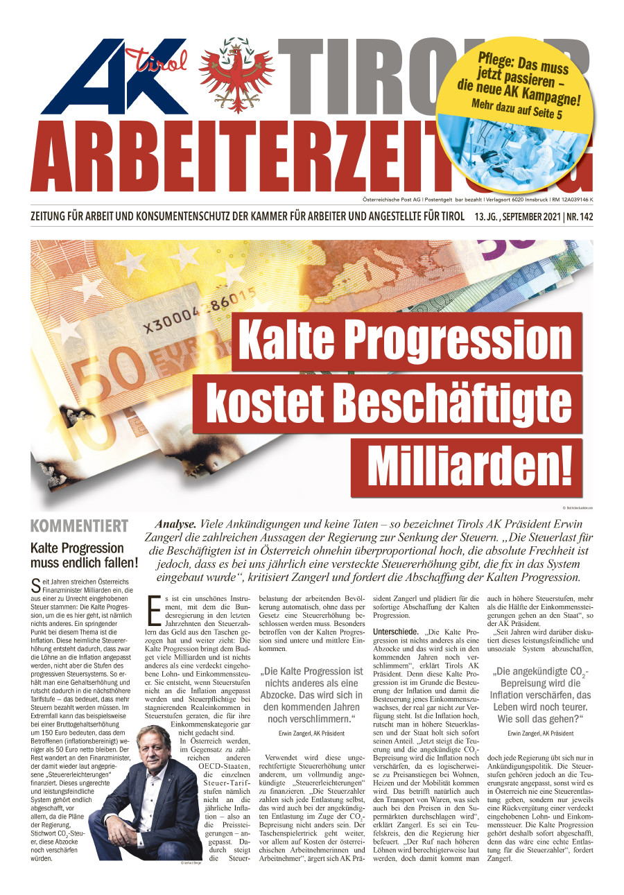 Tiroler Arbeiterzeitung Ausgabe September 2021