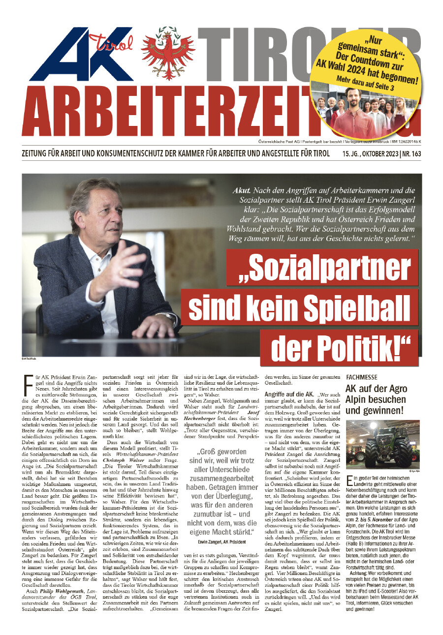 Tiroler Arbeiterzeitung Oktober 2023