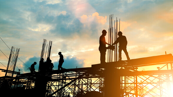 Arbeiter auf einer Baustelle
