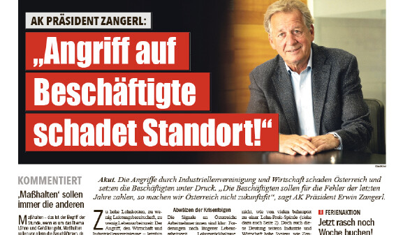 Titelseite Tiroler Arbeiterzeitung Ausgabe Juli, August, September 2025
