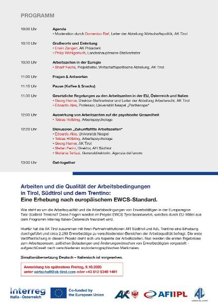 Einladung zur Pr&auml;sentation der Studie EWCS 2025, R&uuml;ckseite mit den Vortragenden